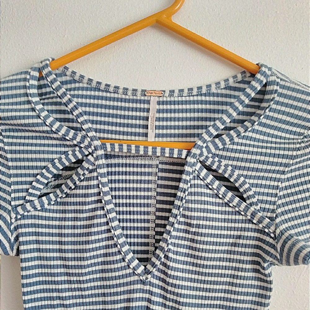 Free People Frenchi Striped Cutout Tee - Picture 3 of 5